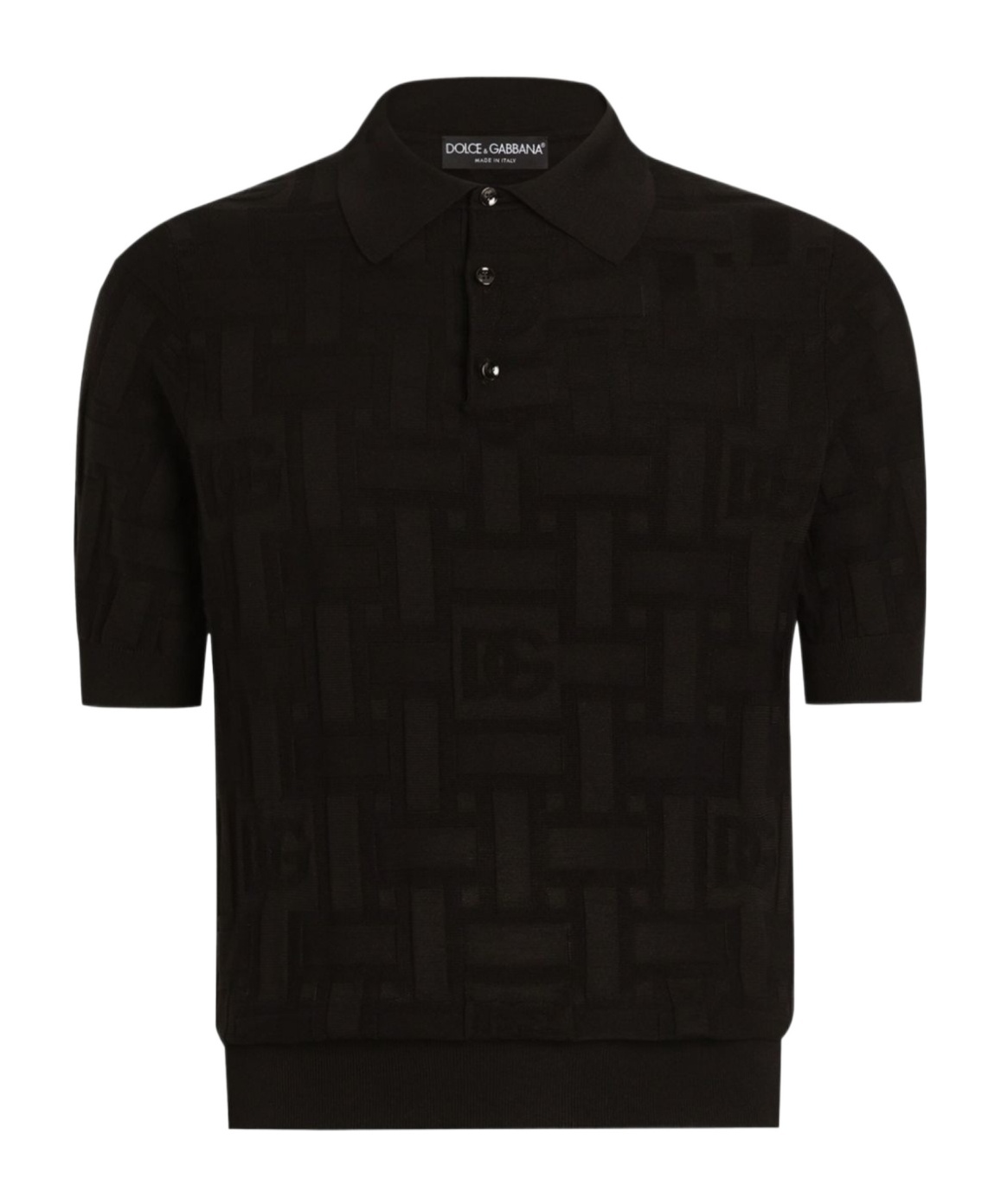 Dolce & Gabbana Silk Polo Shirt In Black
