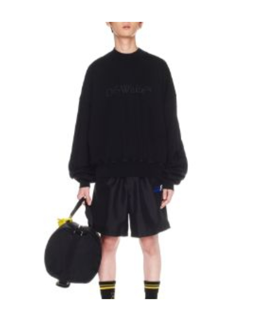 Off-white Off White Men Black Cotton Sweatshirt In Black