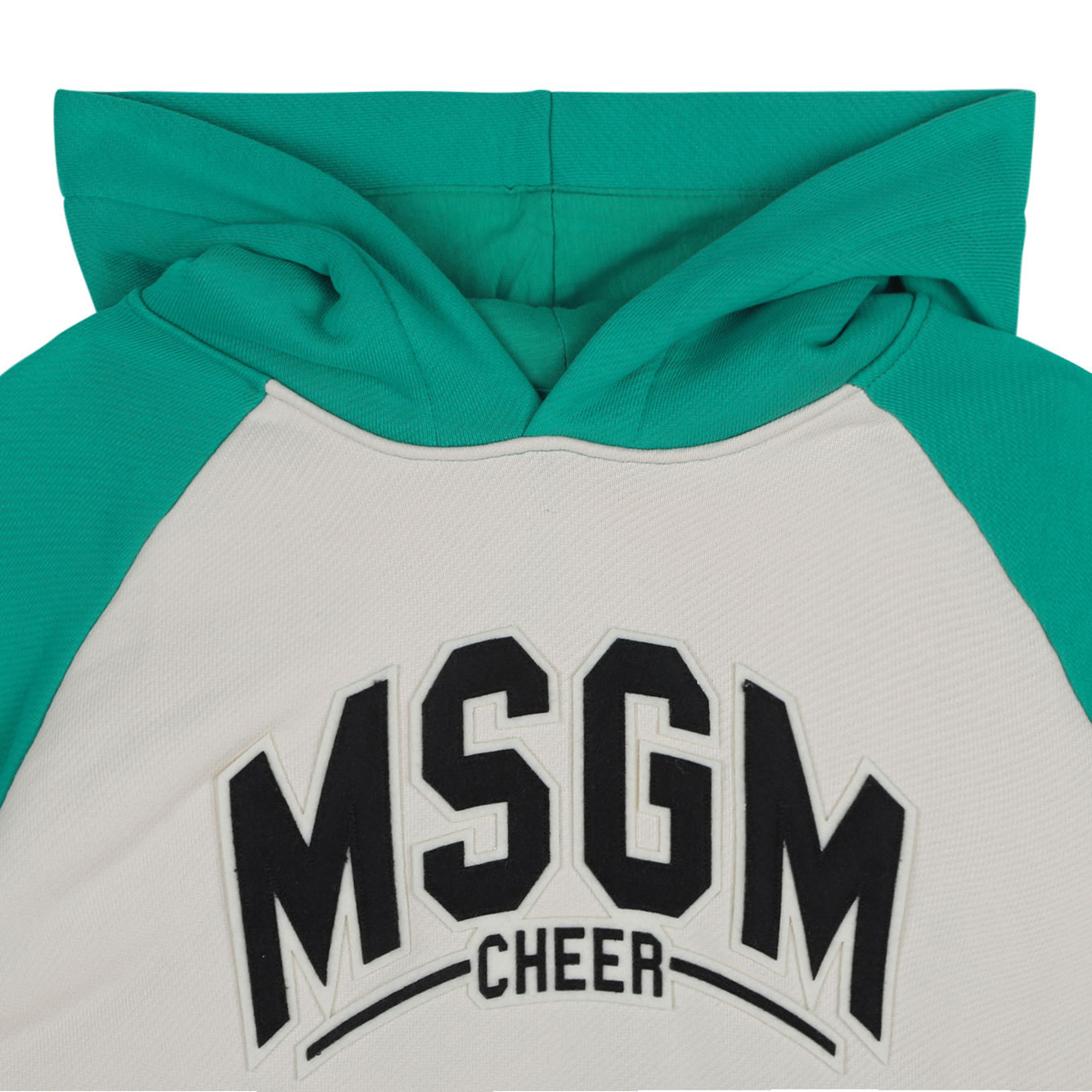 Shop Msgm Logo-patch Hoodie In Green