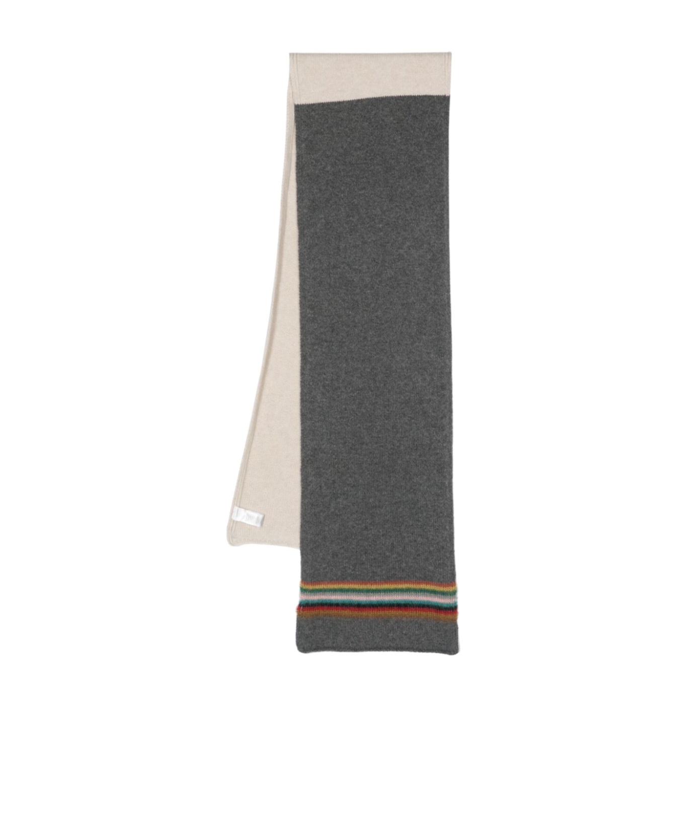 Paul Smith Two-tone Stripe-border Scarf In Black