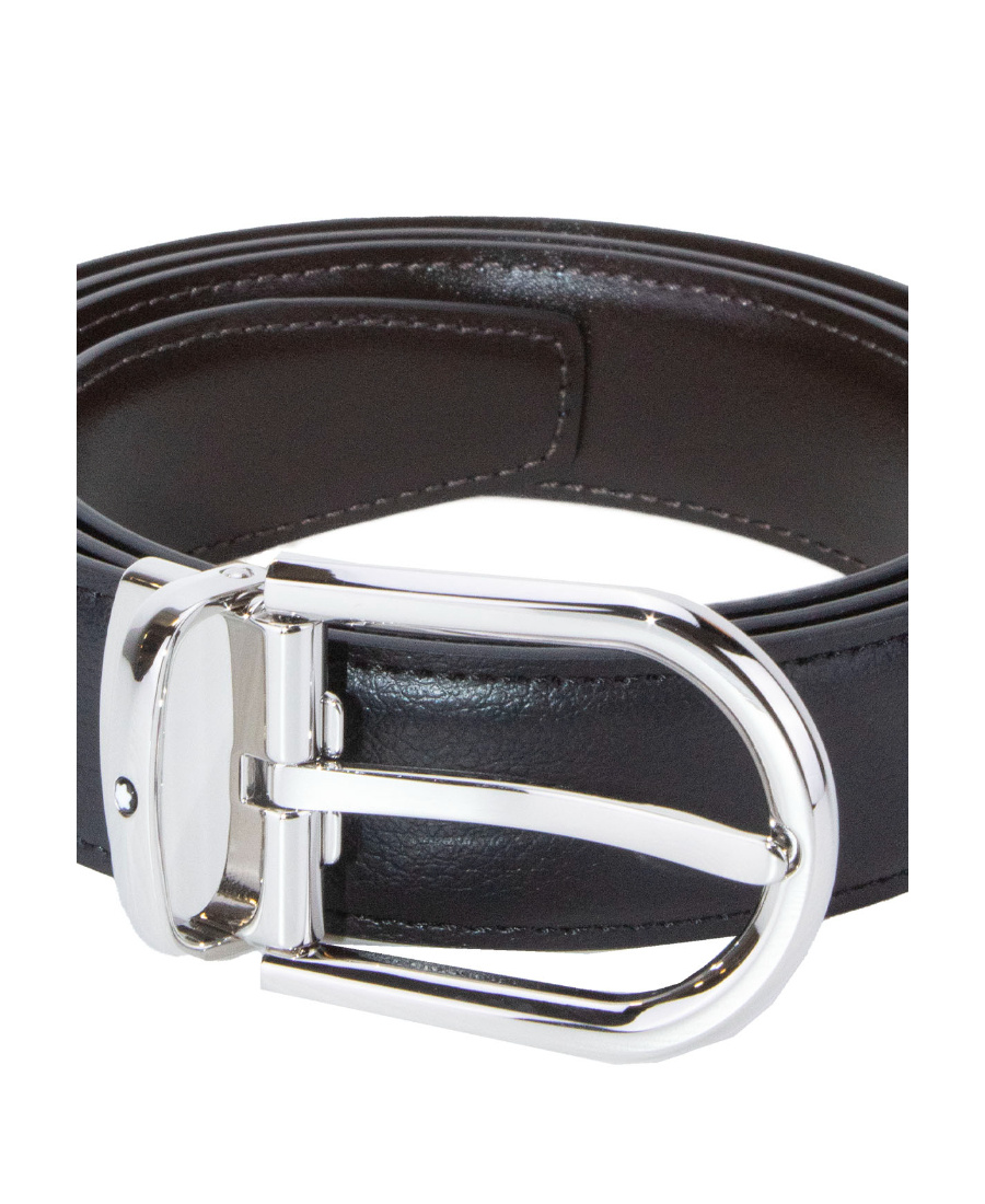 Montblanc Double-sided Horseshoe Buckle Belt In Black