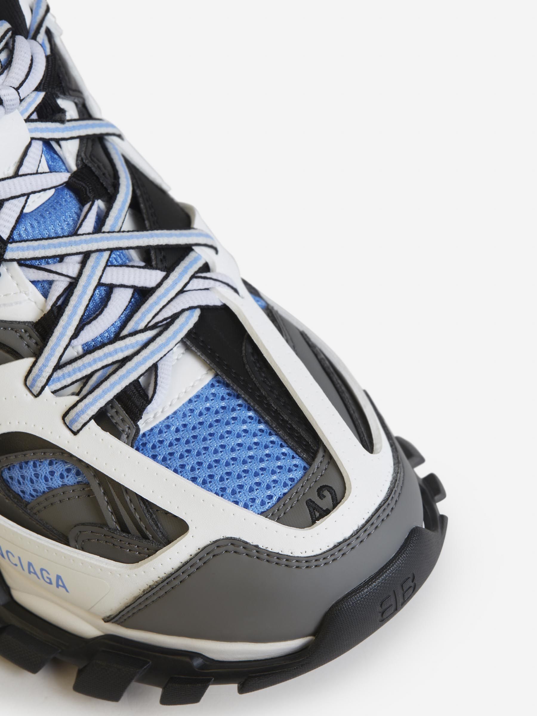 Balenciaga Nylon Mesh And Rubber Track Sneakers In Multicolor