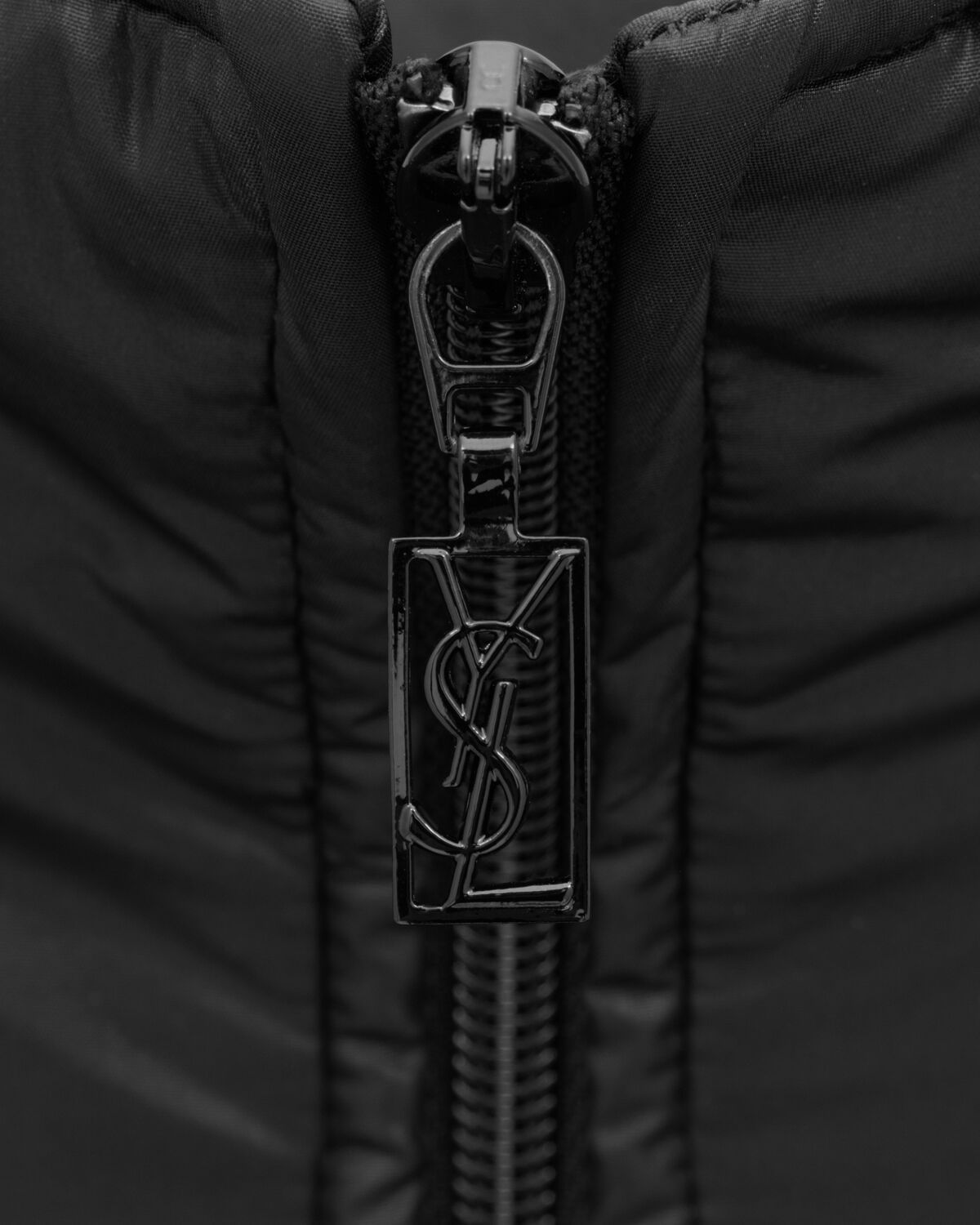 Saint Laurent Cassandre Padded And Quilted Nylon Jacket In Black