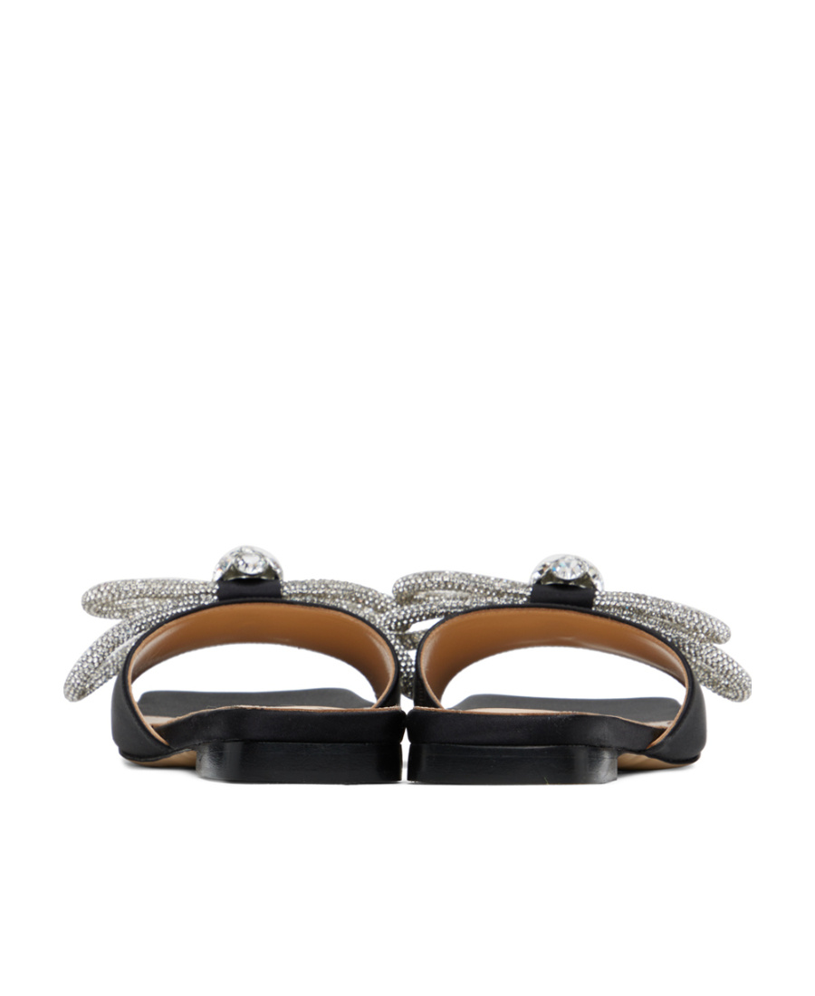 Mach&mach Double Bow Flat Mules In Black