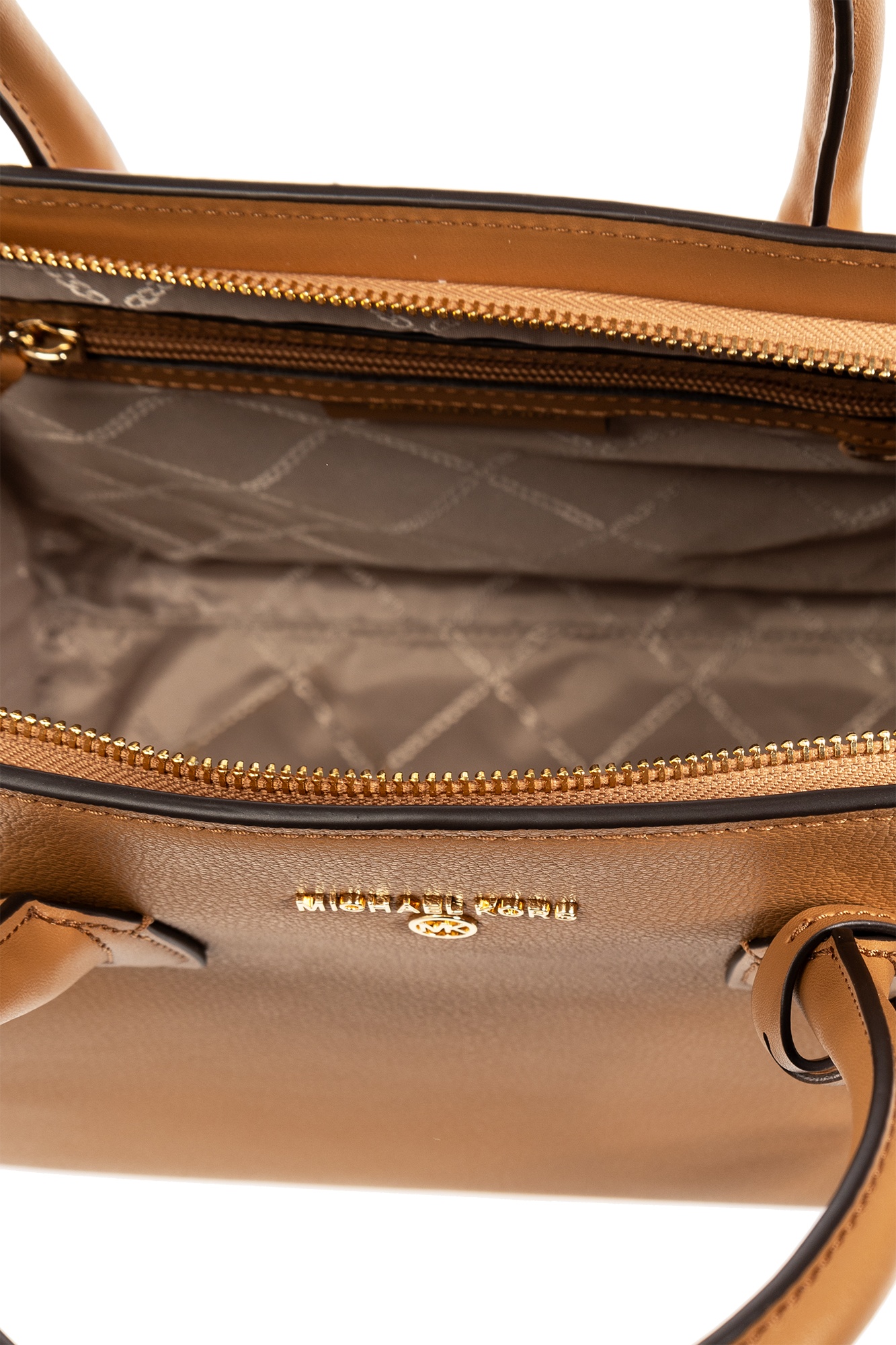 Michael Michael Kors Large Avril Logo-lettering Leather Tote Bag In Brown