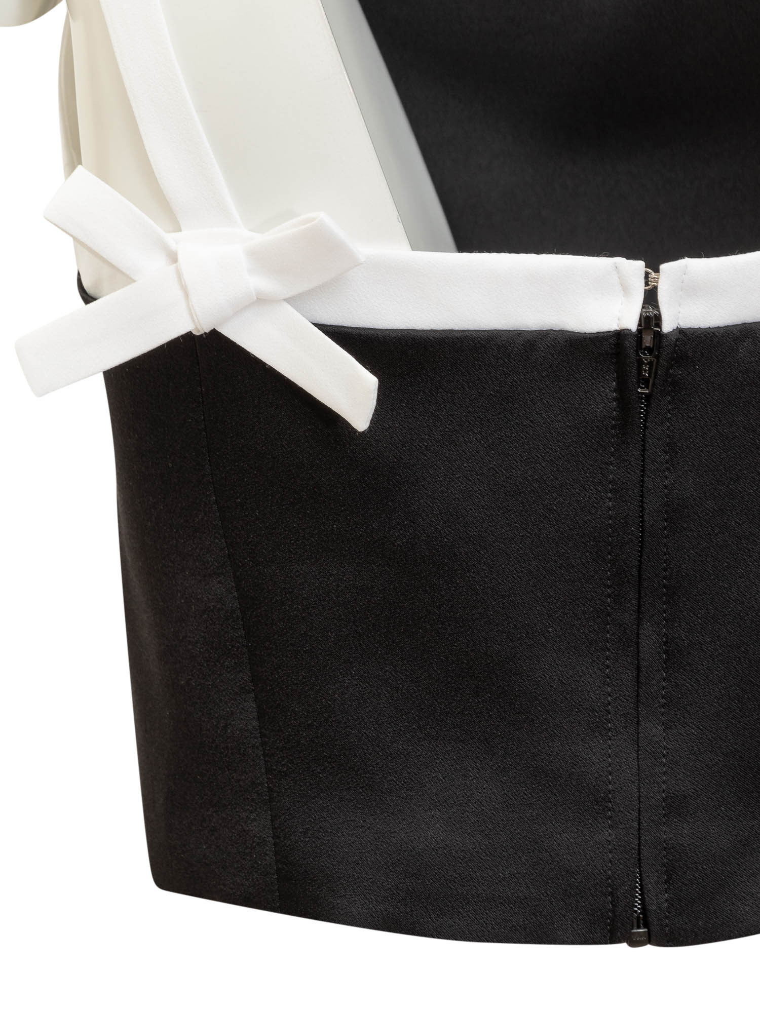 Shop Msgm Bow Detailed Cropped Top In Black