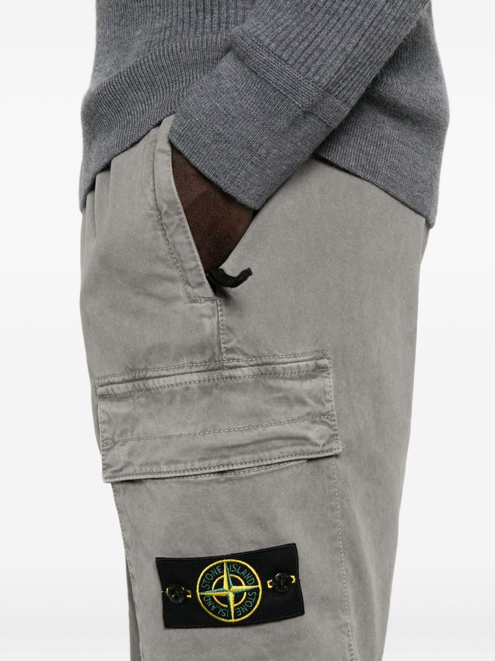 Stone Island Elastic Waist Sweatpants In Gray