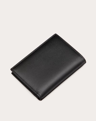 Valentino Vlogo Leather Cardholder In Black