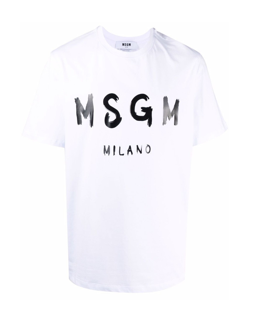 Msgm Logo Print Cotton T-shirt In White