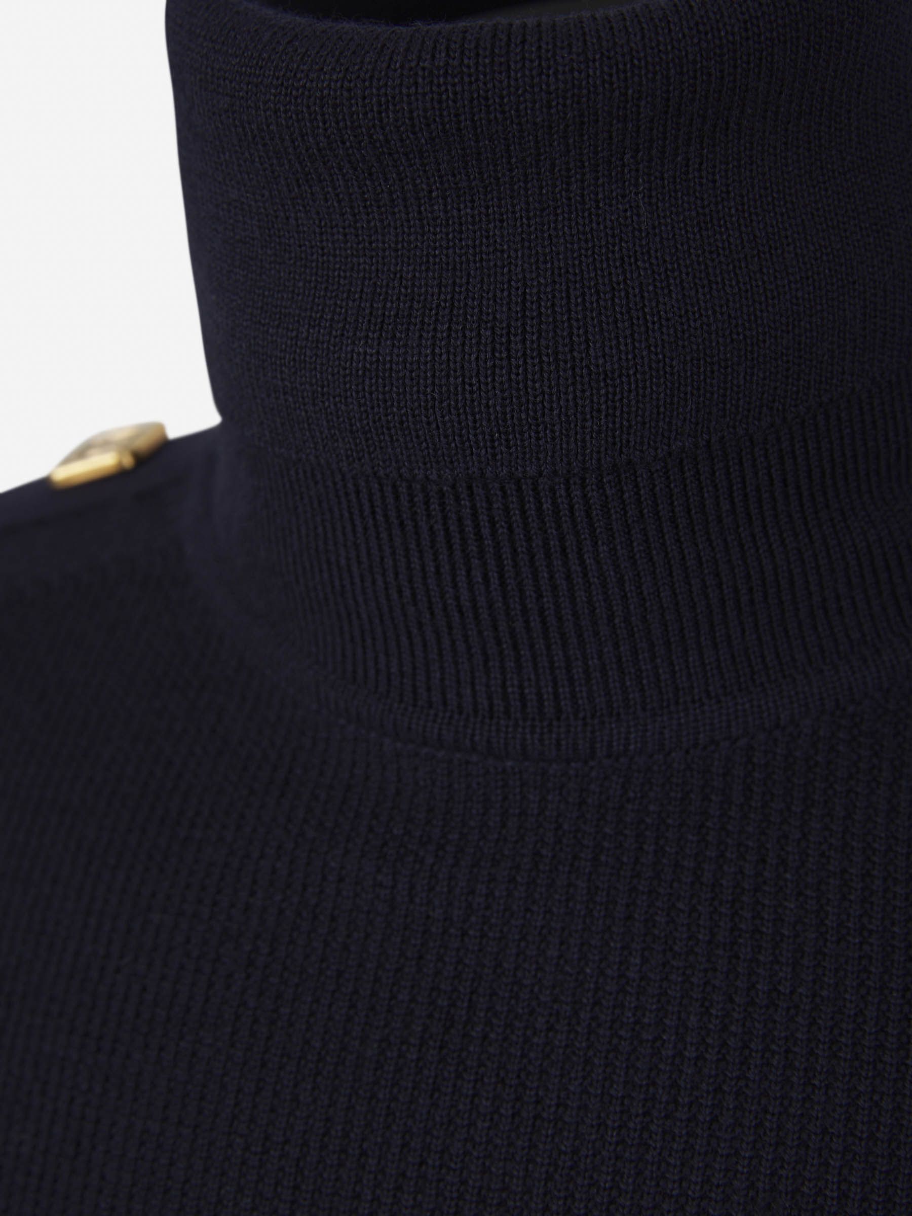 BALMAIN BUTTON-DETAILS MERINO-WOOL JUMPER 