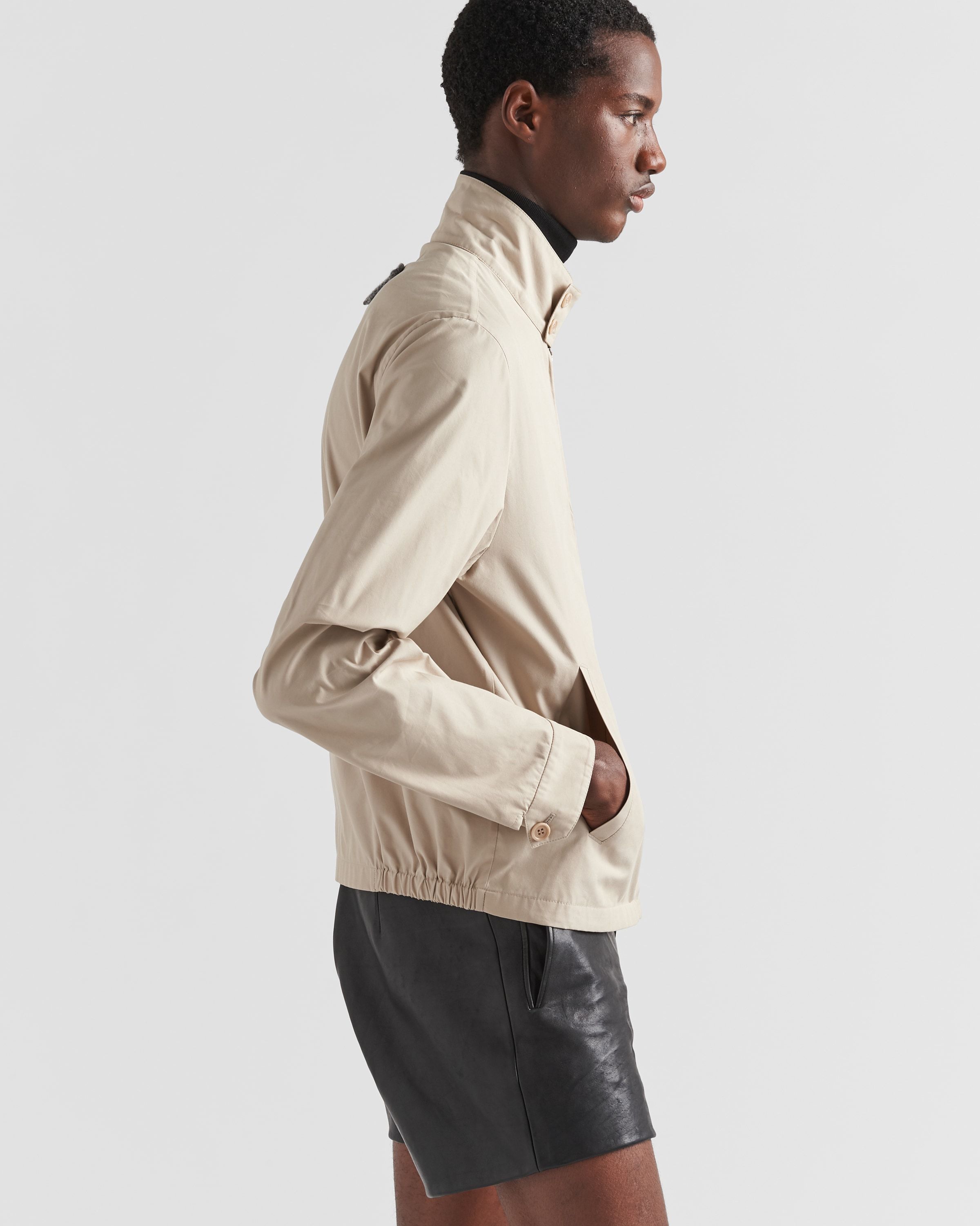 Prada Cotton-blend Bomber Jacket In Nude
