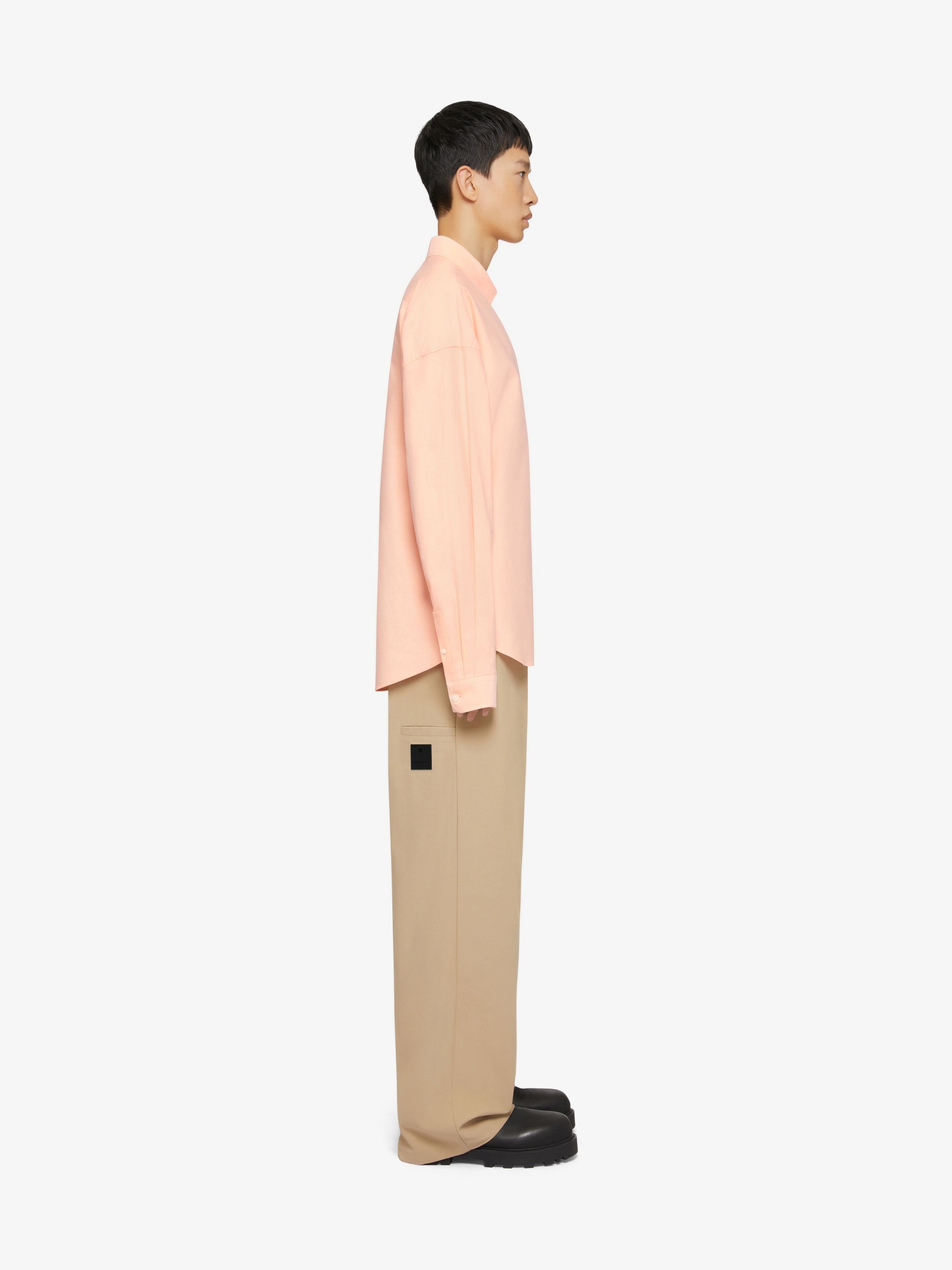Givenchy Logo Embroidered Long-sleeved Shirt In Nude
