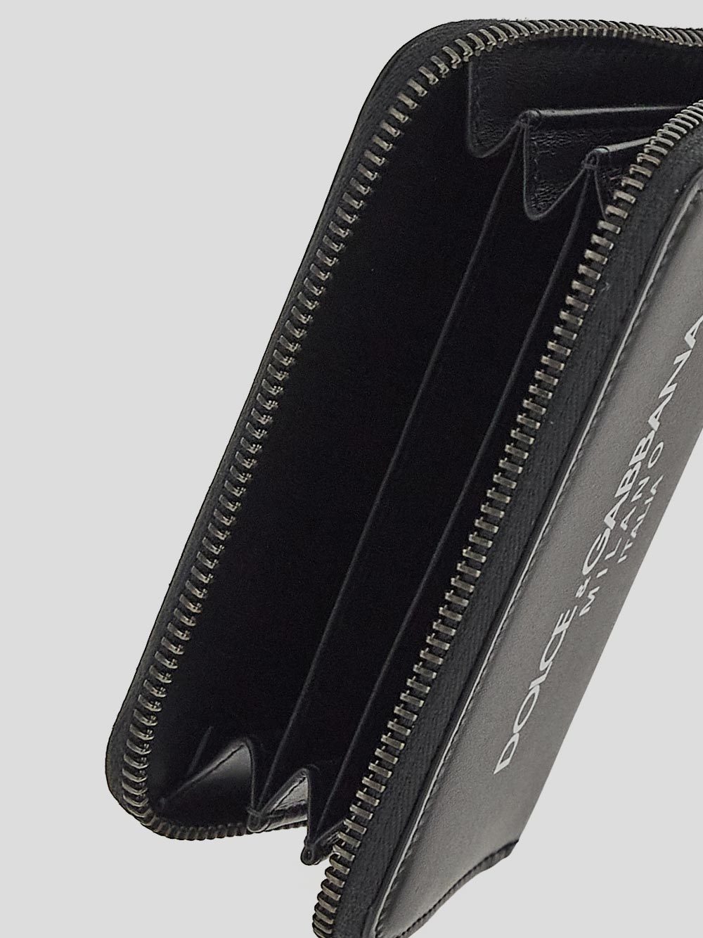 Dolce & Gabbana Logo-print Leather Wallet In Black