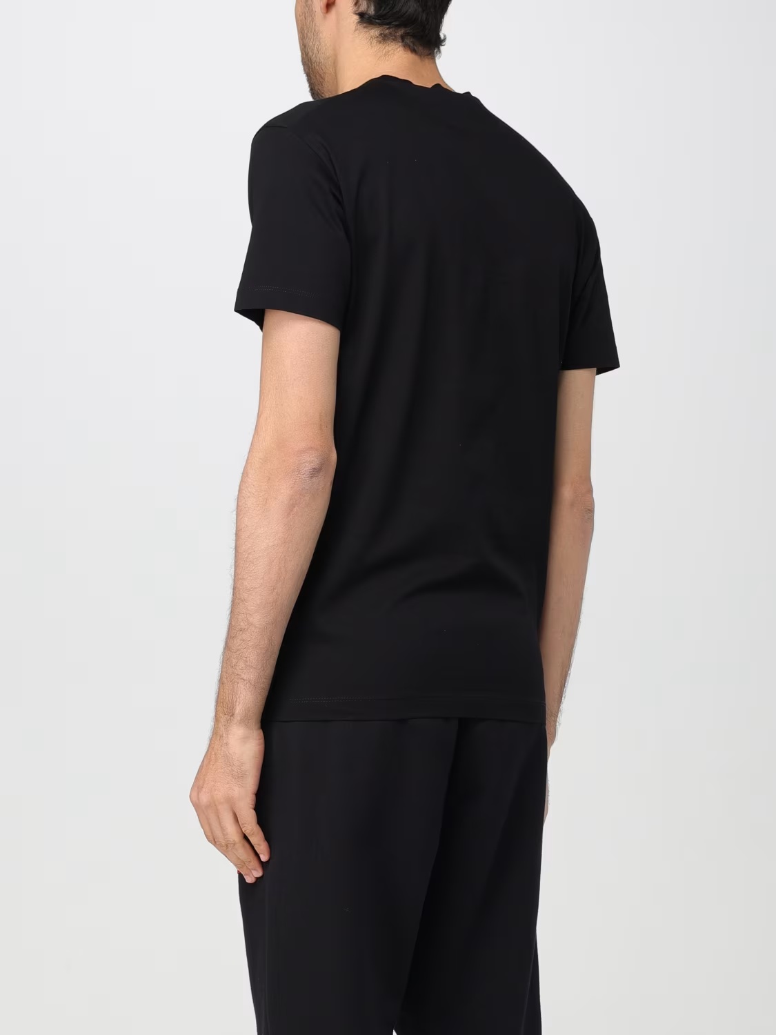Dsquared2 D2 Logo Patch Crewneck T-shirt In Black