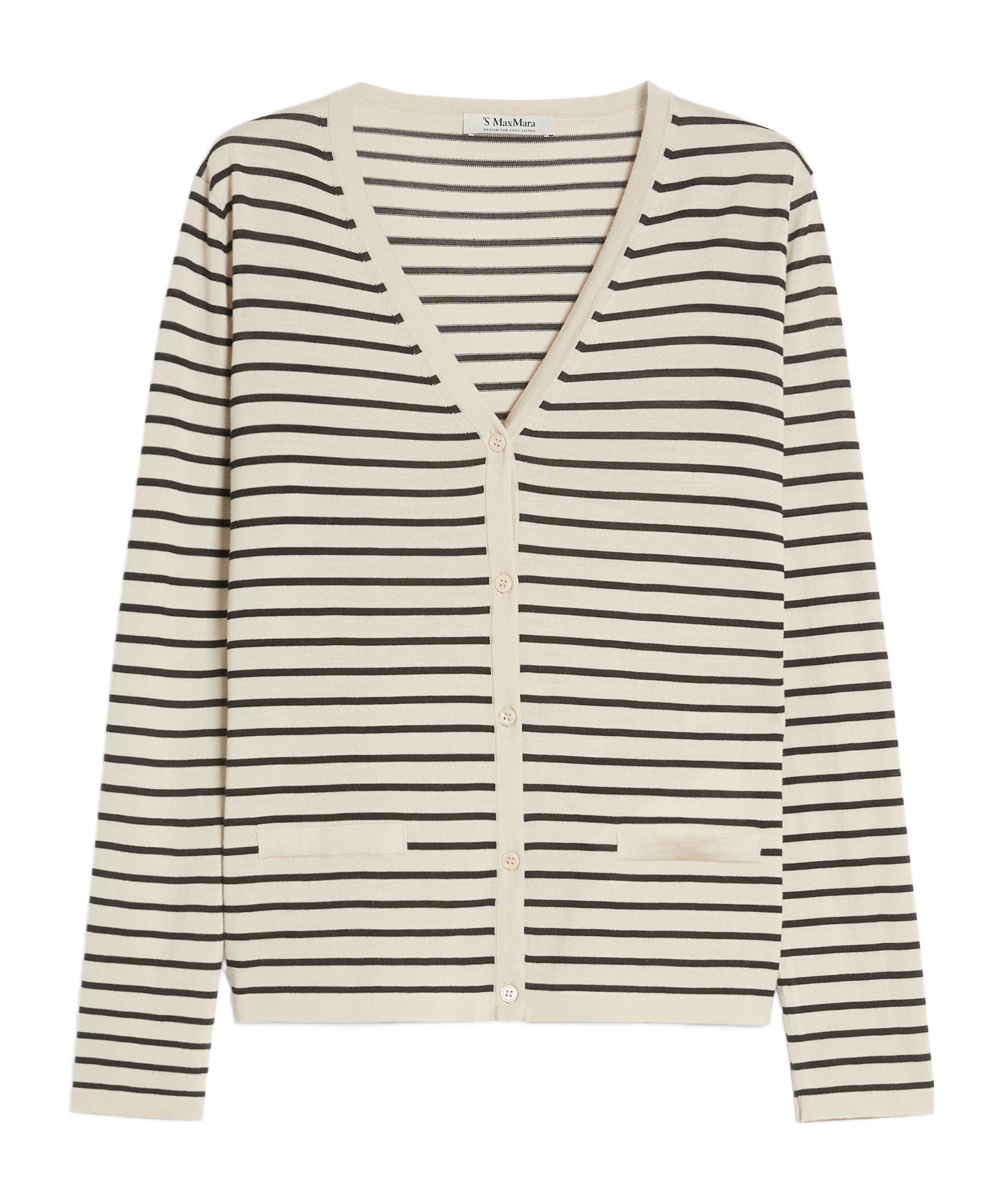 Max Mara Thin Wool Cardigan In White