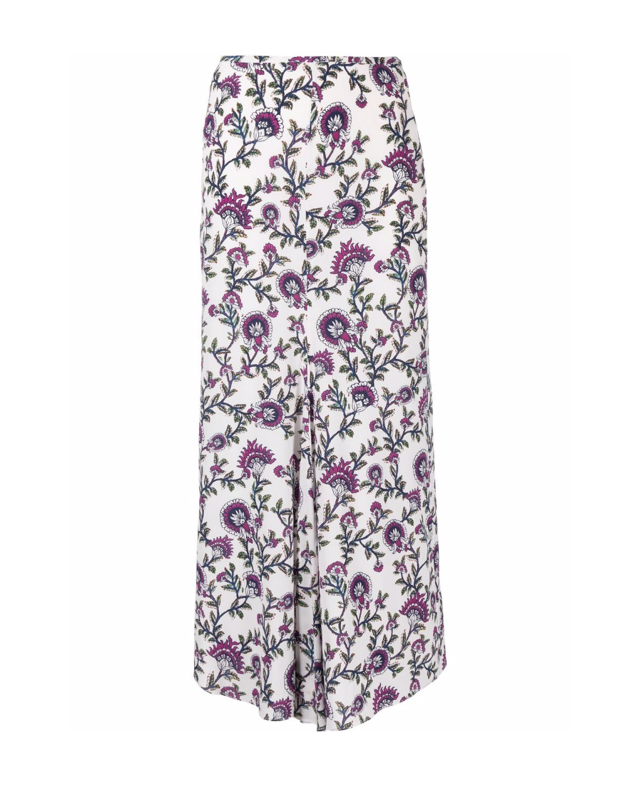 Isabel Marant Rosilia Floral-print Midi Skirt In White