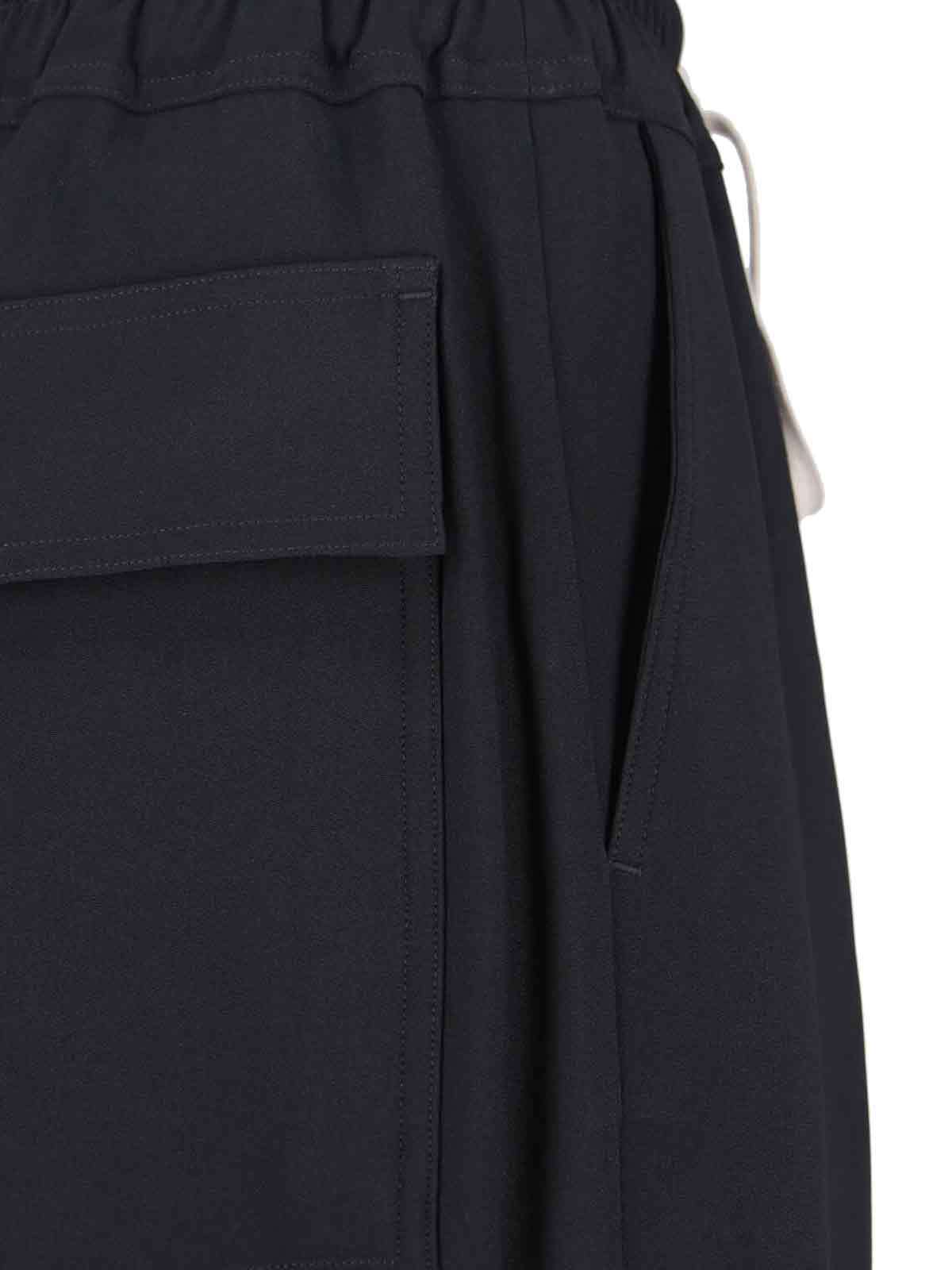 Rick Owens Straight Trousers With Button And Flap Pockets In Black