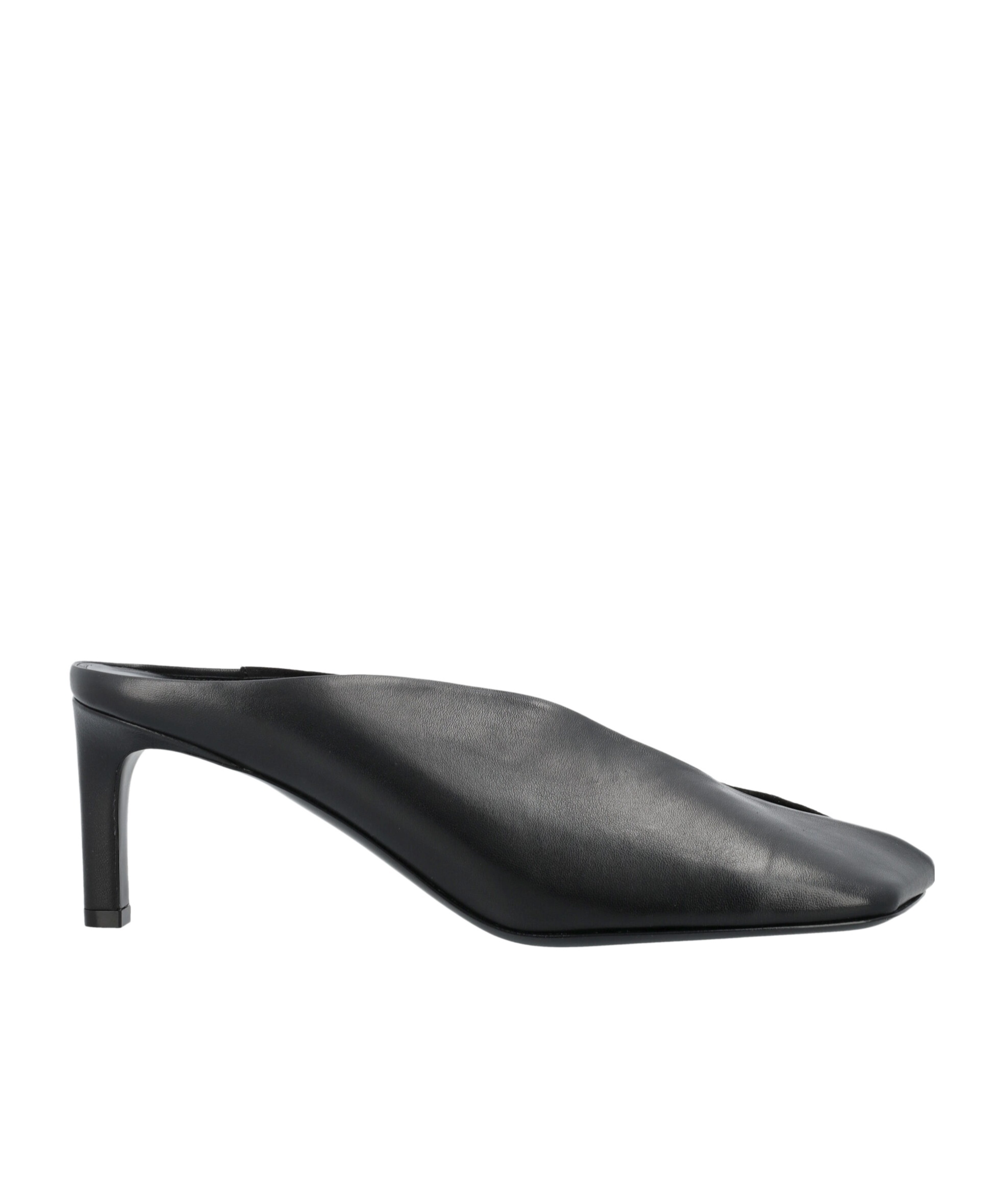 Jil Sander 70 Nappa Leather Mules In Gray