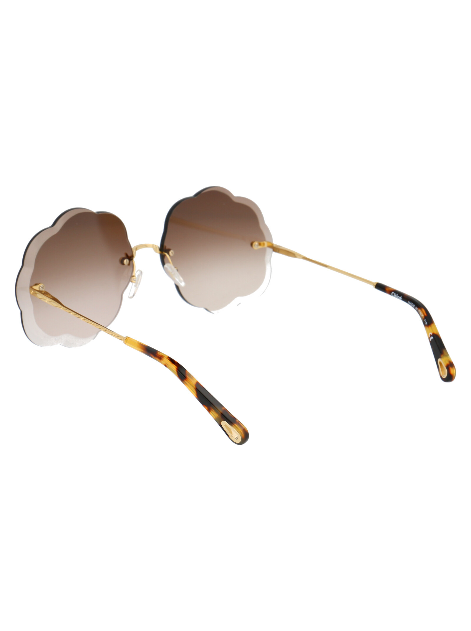 CHLOÉ ROSIE SCALLOPED ROUND-FRAME SUNGLASSES