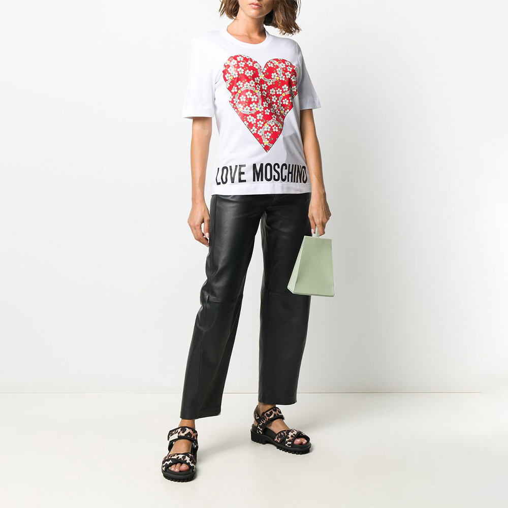 Moschino T-shirt With Round Neck And Short Sleeves In Red