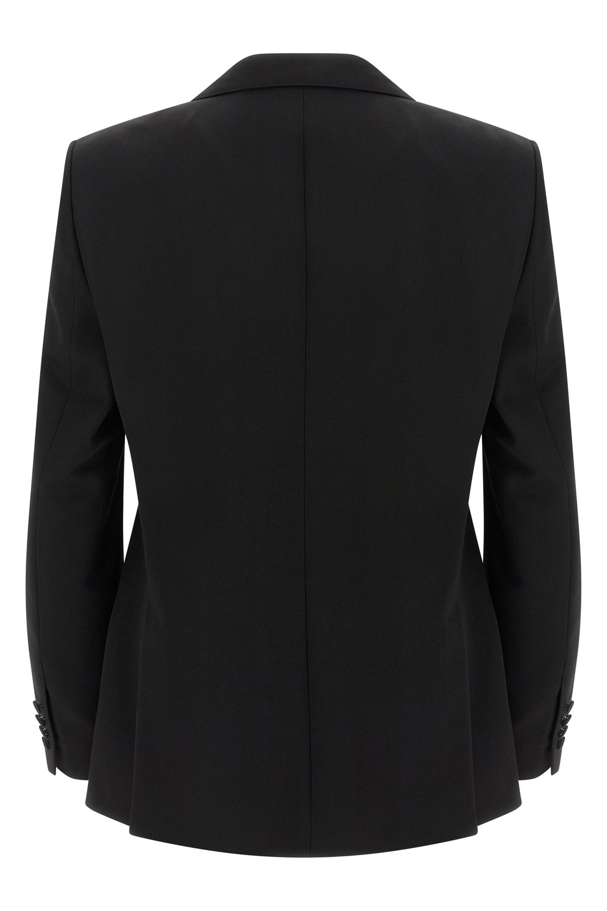 Dolce & Gabbana Double-breasted Satin-lapel Jacket In Black