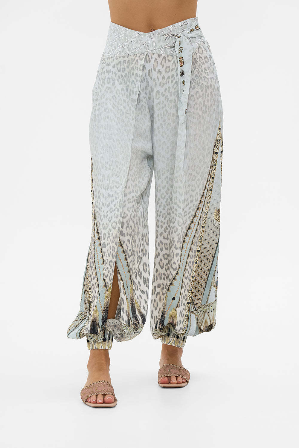 Camilla Asymmetrical Belted Pant Sahara Starlet In Gray