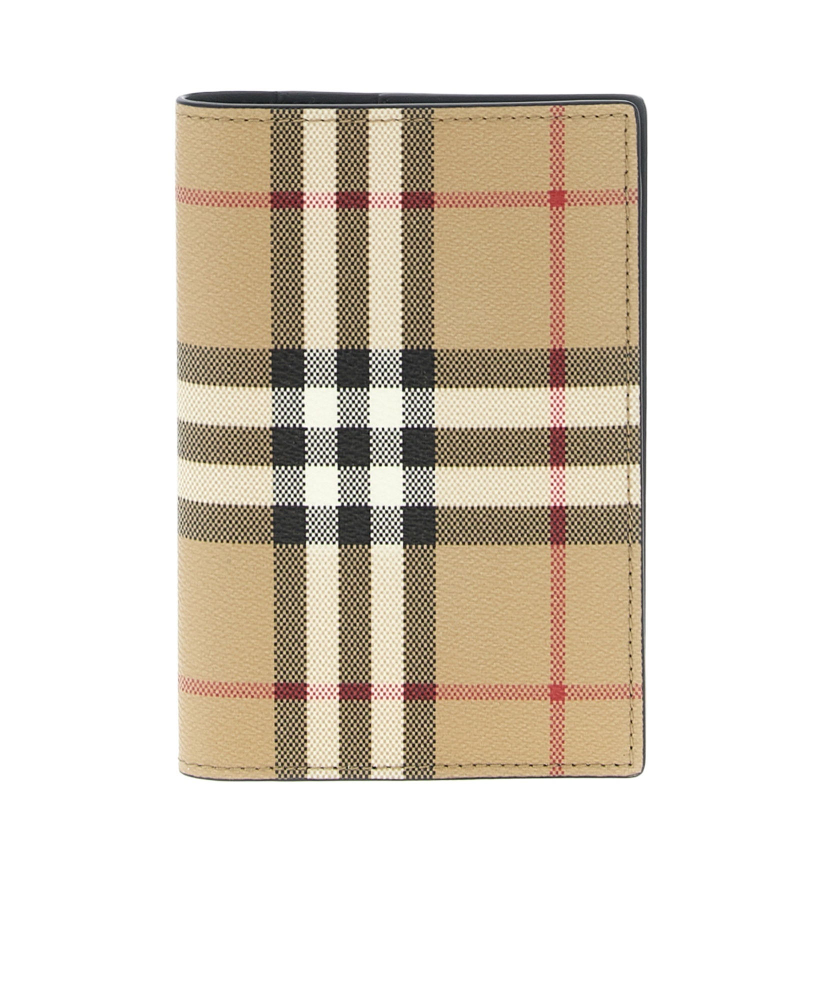 Burberry Checked Bi-fold Passport Holder In Neutral
