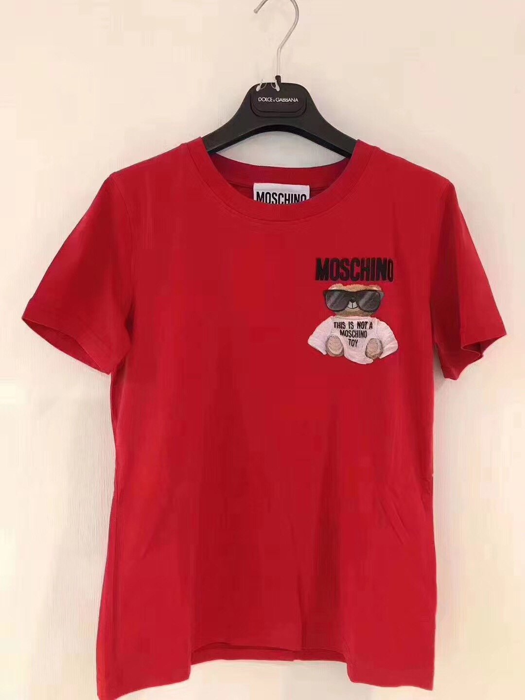 Moschino Embroidered Teddy Bear T-shirt In Red