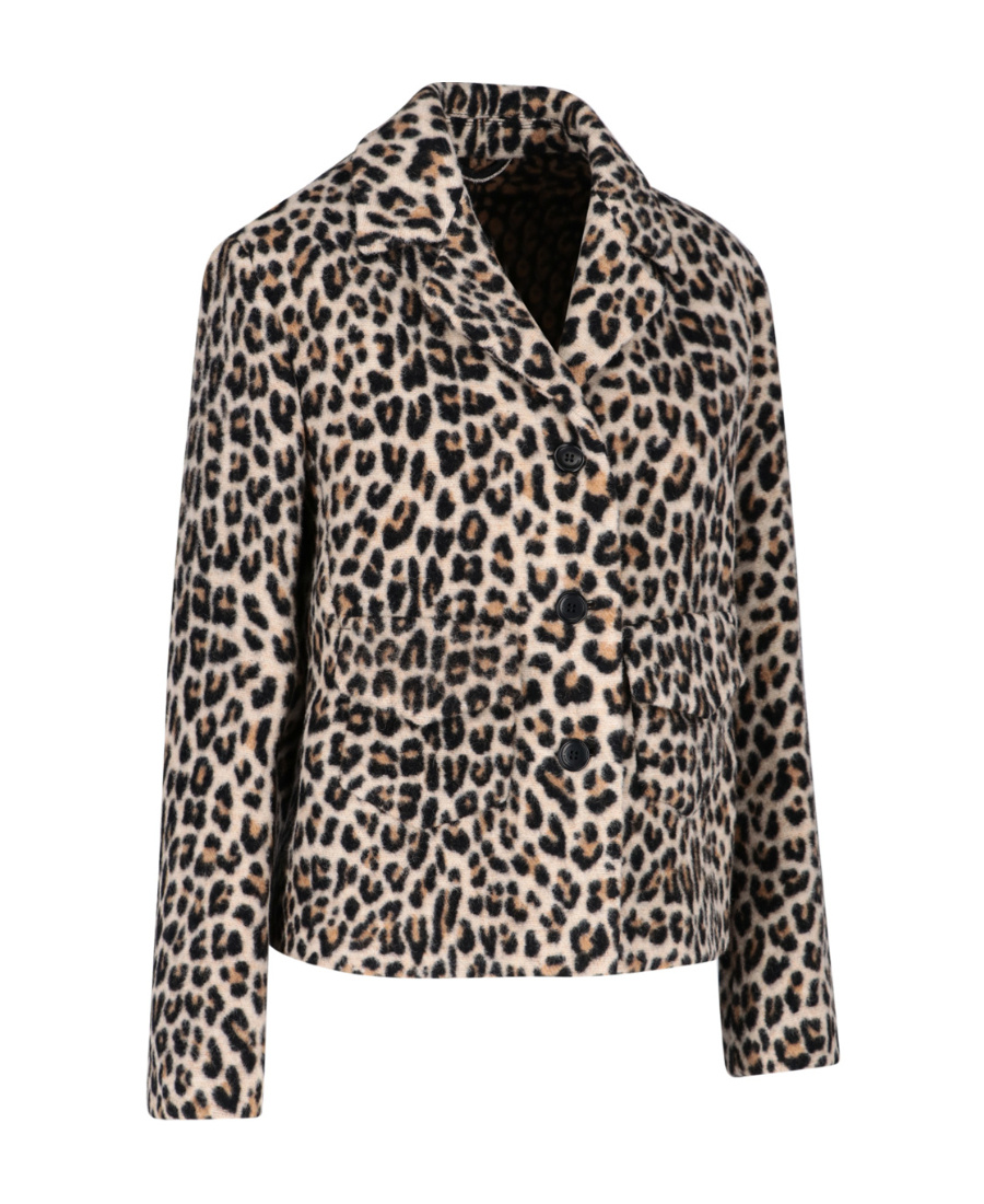 Ermanno Scervino Leopard-print Single-breasted Blazer In Black