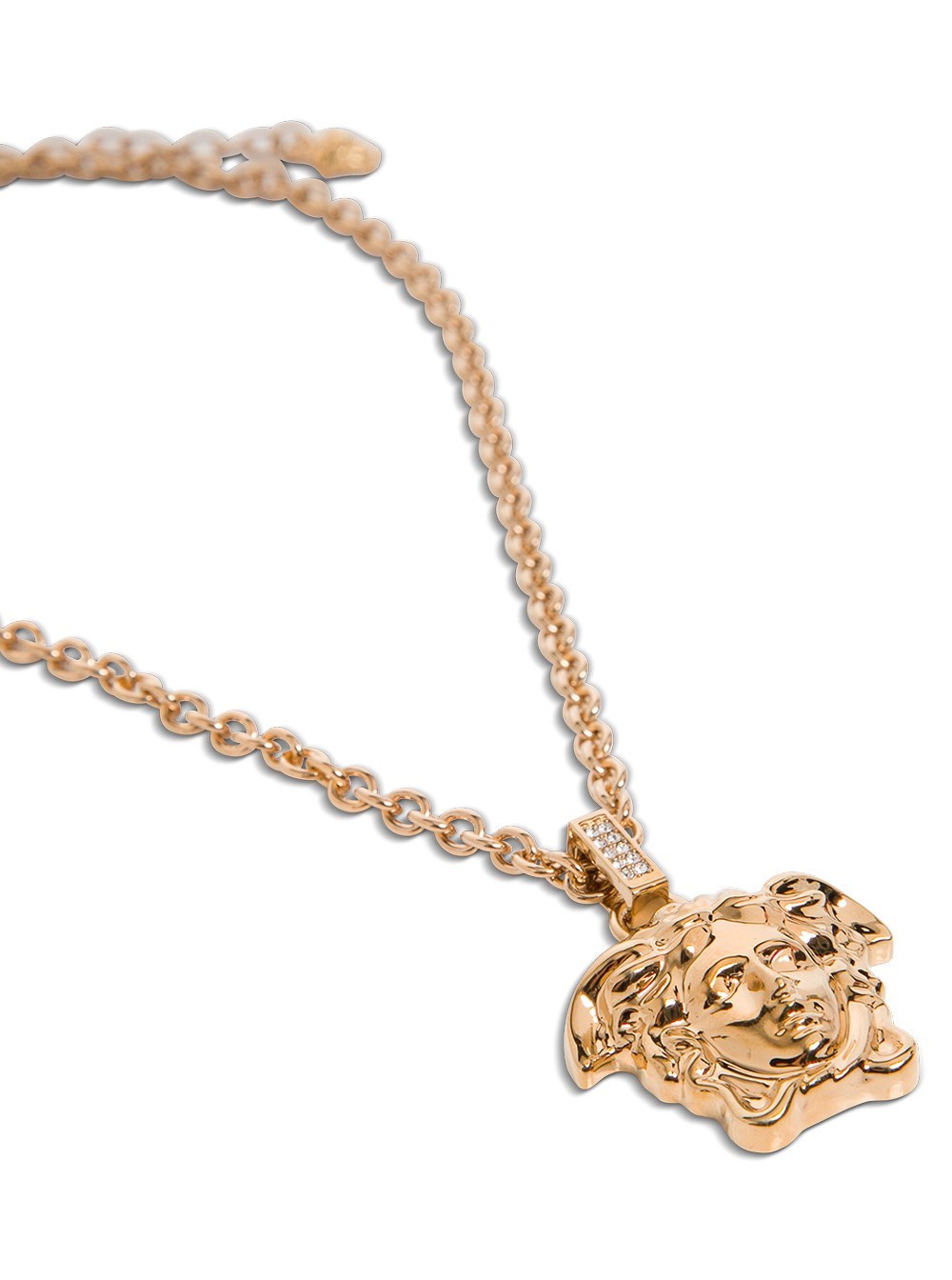 Versace Medusa Pendant Necklace In Yellow