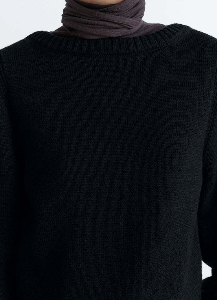 Lemaire Sweater With Slits In Black
