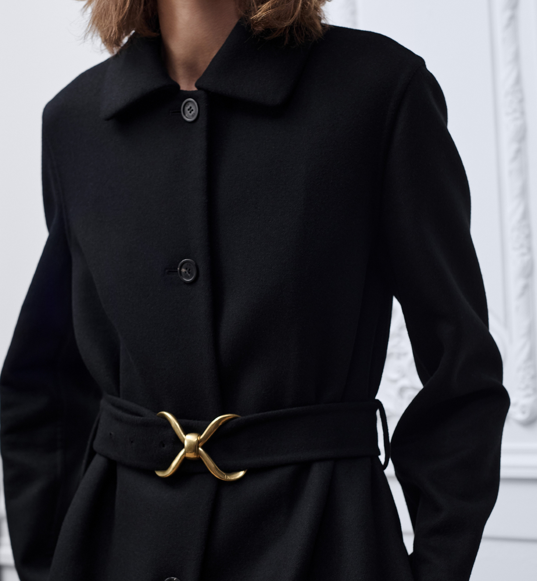 Dior Coat With Belt In Black