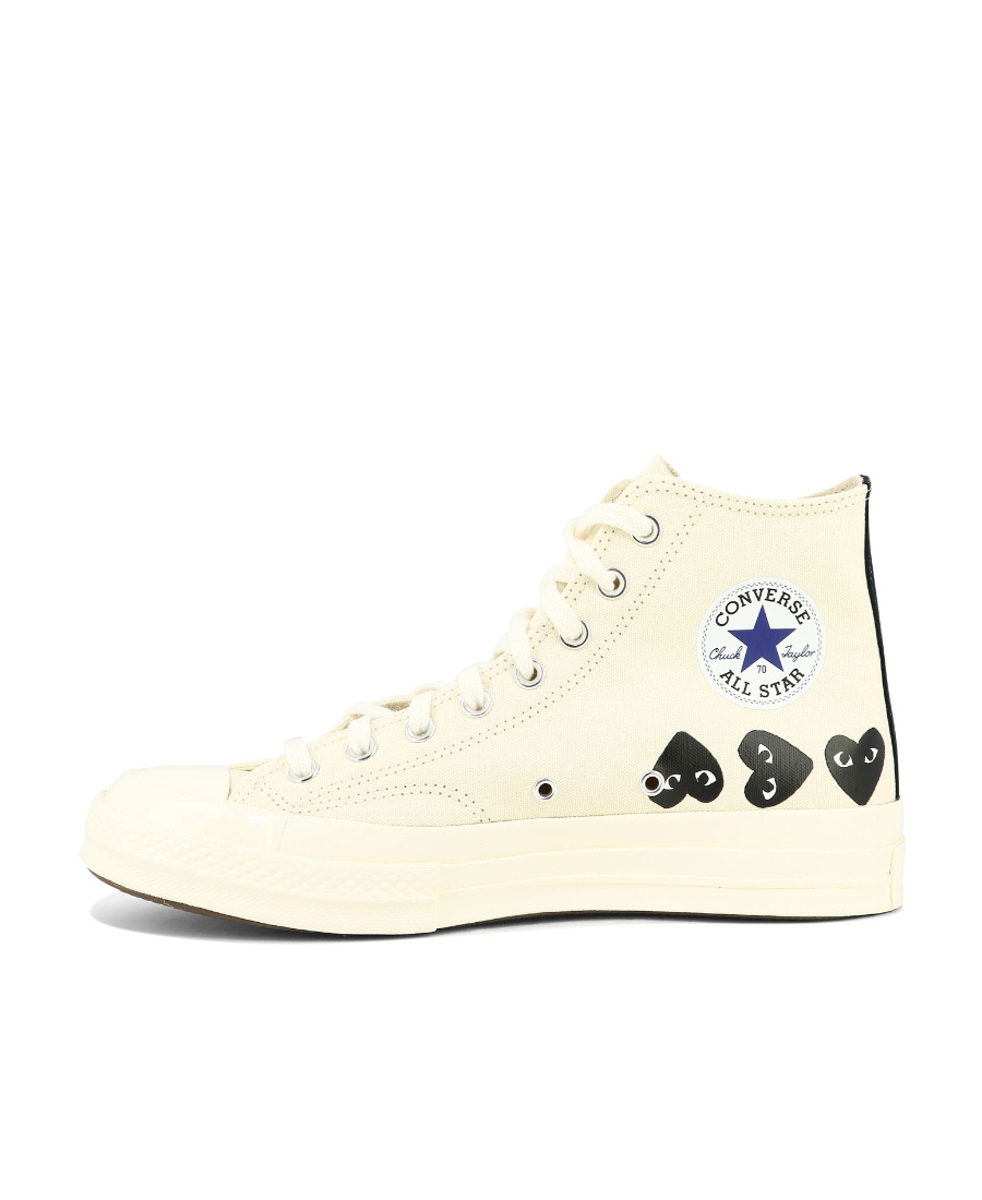 Comme Des Garçons Play Round-head High-top Skate Shoes In White