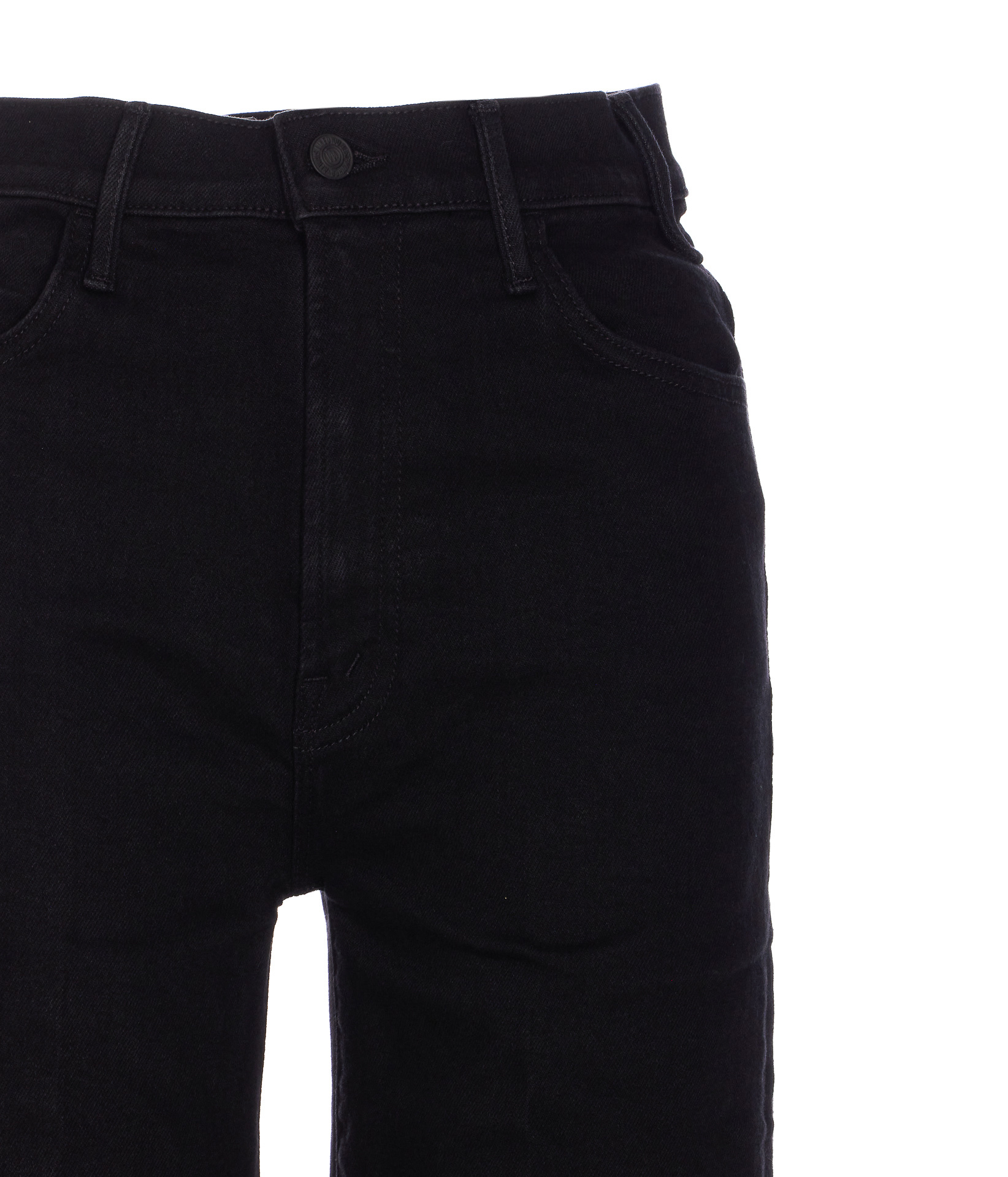 Mother The Hustler Roller Sneak Denim Jeans In Black