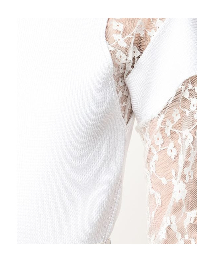 Chloé Lace Spliced Pullover In White