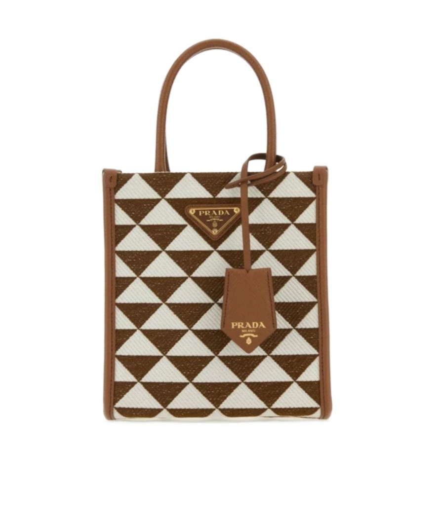 Prada Logo Mini Shoulder Bag In Brown