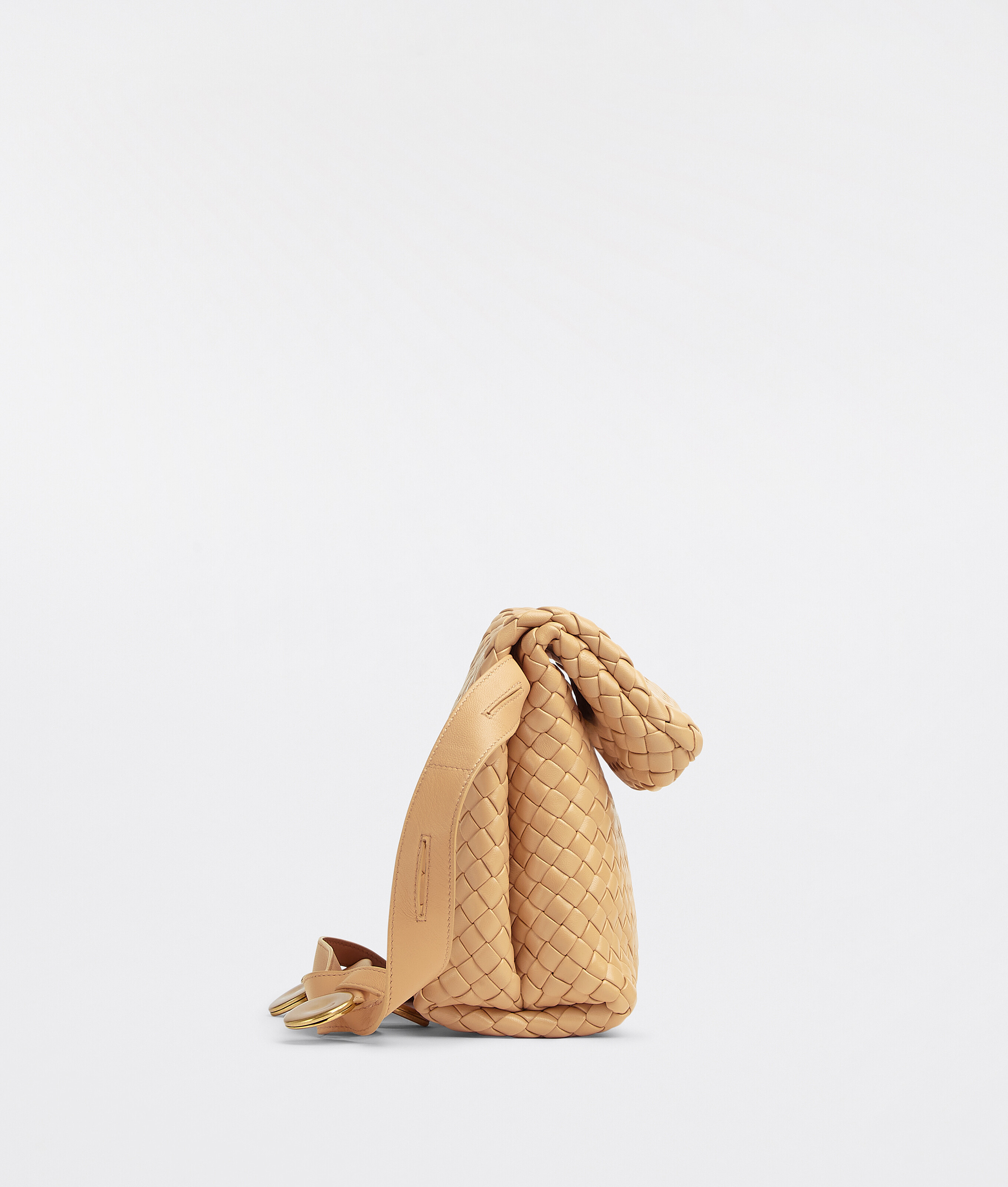 Bottega Veneta Folding Interwoven Shoulder Bag In Yellow