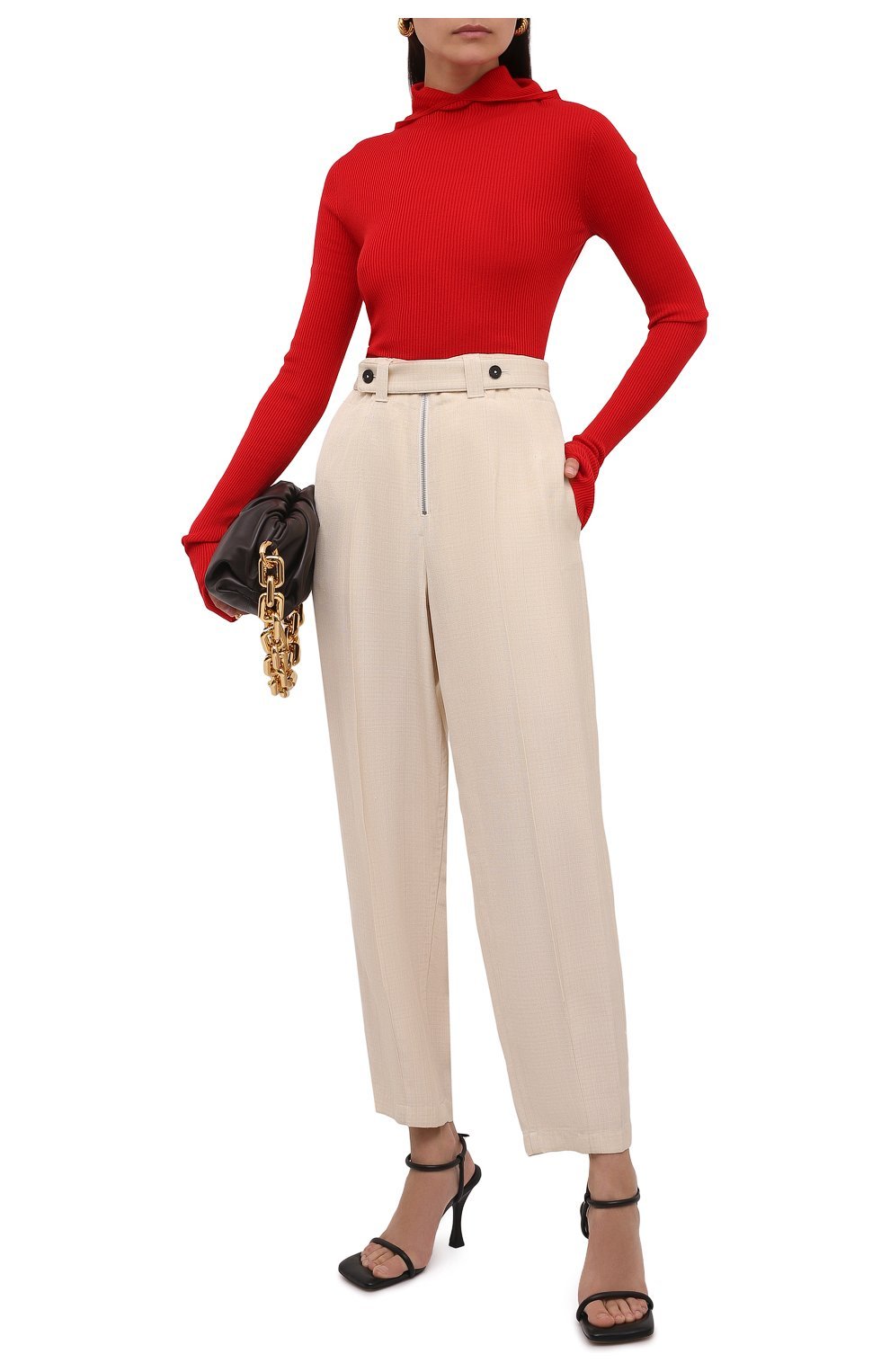 Shop Jil Sander Ribbed-knit Hoodie In Red