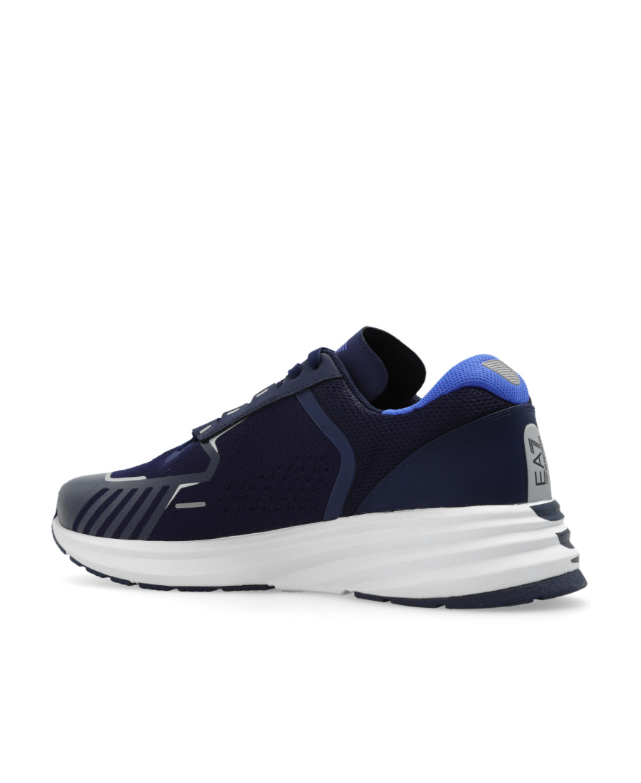 Ea7 Logo-print Mesh-panelling Sneakers In Black