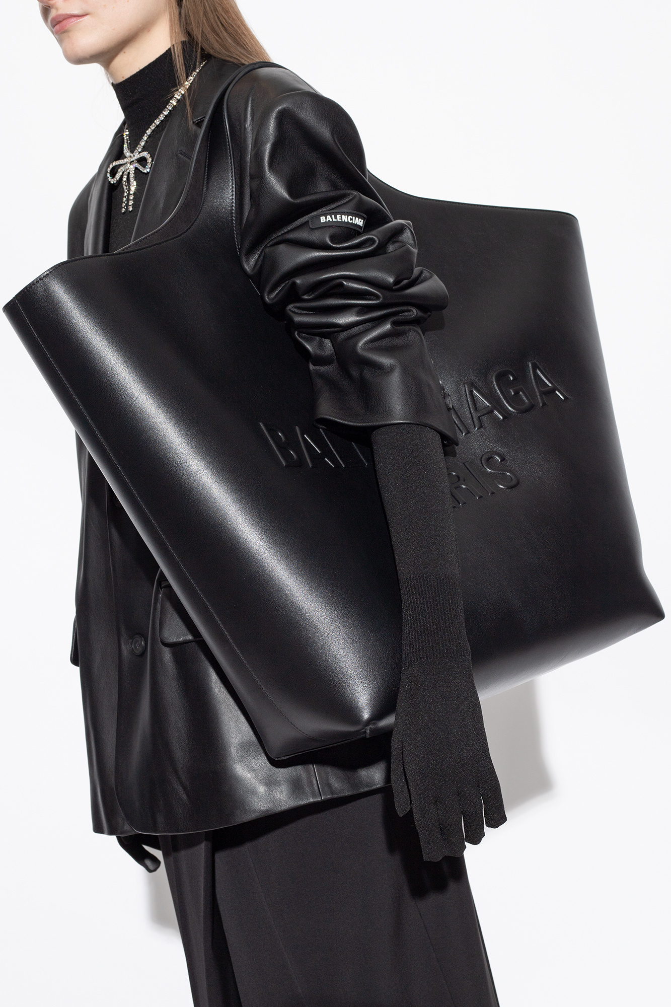 Balenciaga Large Mary Kate Tote Bag In Black