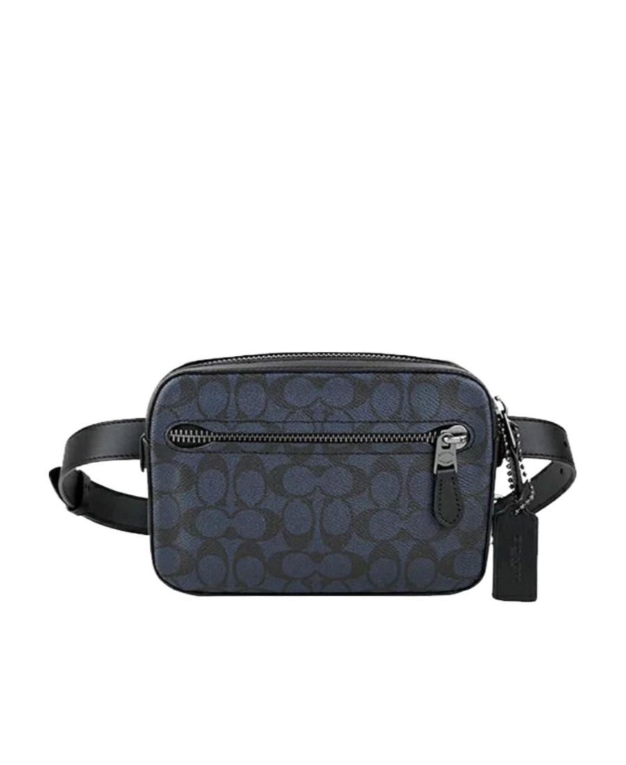 Coach Emblem Printing Waist Bag In Black