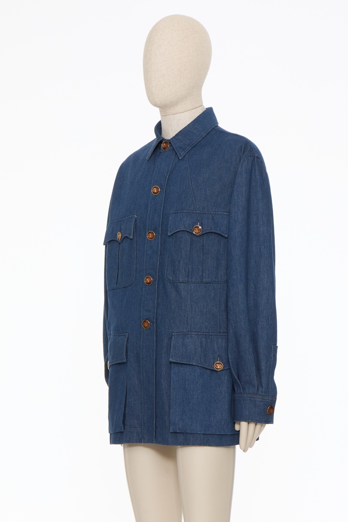 Valentino Long-sleeved Casual Jacket In Blue