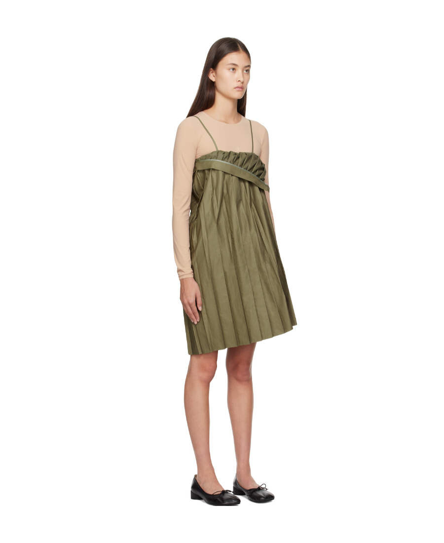 Mm6 Maison Margiela A Pleated Dress With Thin Shoulder Straps In Multicolor