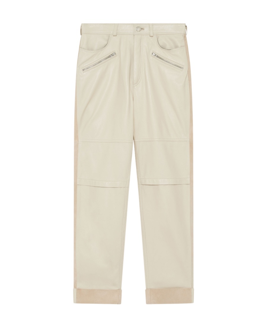 Shop Iro Aysel Leather Cropped Trousers
