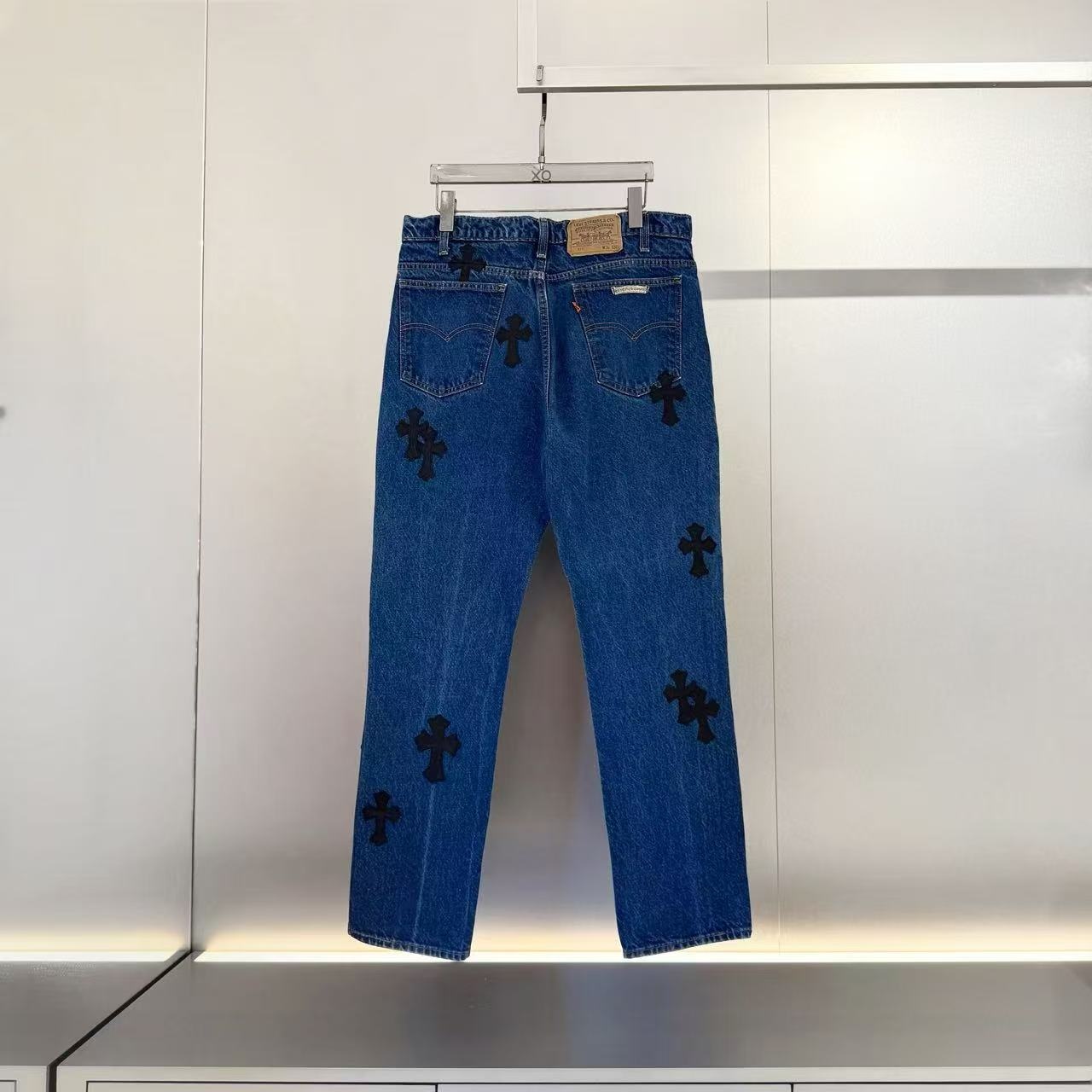 Chrome Hearts Belt Loop Jeans In Blue