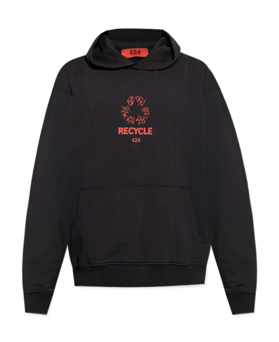 424 LOGO-PRINT 'RECYCLE' HOODIE 