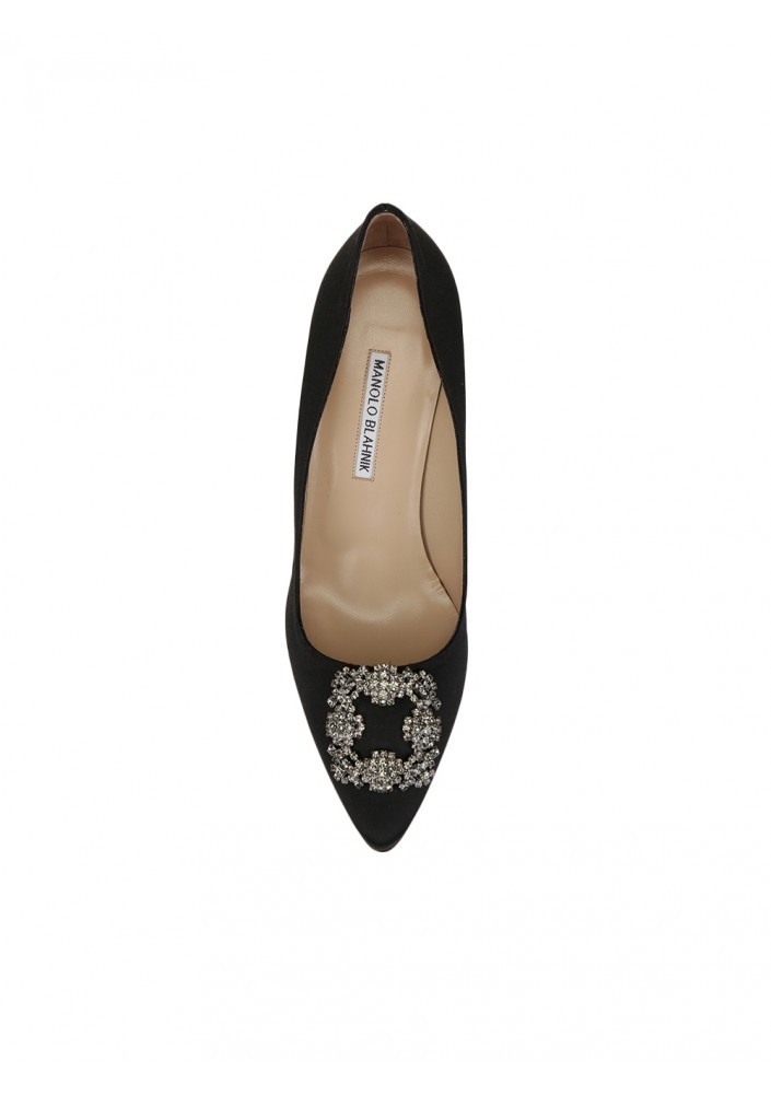 Manolo Blahnik Hangisi Embellished Pointed Toe Pumps In Black