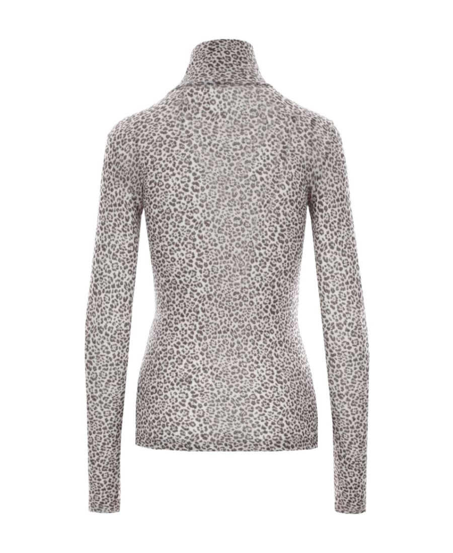 Saint Laurent Women's Printed Wool Top In Gray