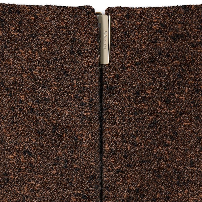 Gucci Seeded Wool Skirt In Brown