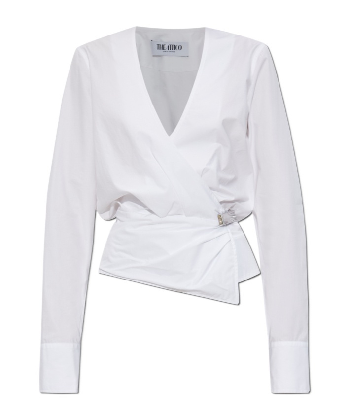 Attico Wrap-design Blouse In White